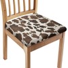 KUIFORTI Chair Seat Covers Brown Cow Print Chair Slip Covers
