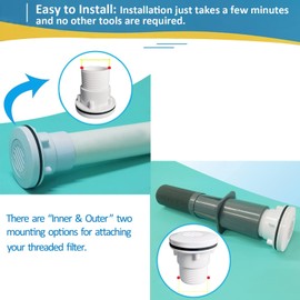 Romansk Threaded Inlet Strainer Kit for Stock Tank Pools, Includes Rubber Washer, Strainer Nut and Grid | Fits Filter Pumps with 1-1/2" Hoses Fitting