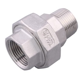 DERPIPE Cast Pipe Fittings Union - 3/4" NPT Female x 3/4" NPT Male Stainless Steel 304 Fitting,Class 150