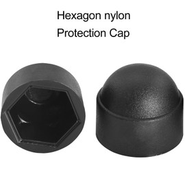 LUORNG 30PCS Outer Round Inner Hexagon Screw Cap Cover Set Nut Protection Cap Plastic M8x14 Dome Nylon Bolt Dustproof Protection Cover Suitable for Machinery Equipment Valve Gas Pipeline