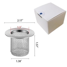 Shower Drain Hair Catcher, Shower Drain Basket, Easy to Clean Stainless Steel Mesh Hair Trap, Reusable Anti-Clog Drain Strainer Filter for Bathroom Sink, Shower & Tub, Fits 2-Inch Inner Diameter Holes