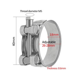 Zcbzbn Pack of 3 Joint Bolt Clamps Stainless Steel 304 Motorcycle Exhaust Clamps 32-35 mm/26-28 mm for Use on Exhaust Hose Water Pipe Attachment (26-28 mm)