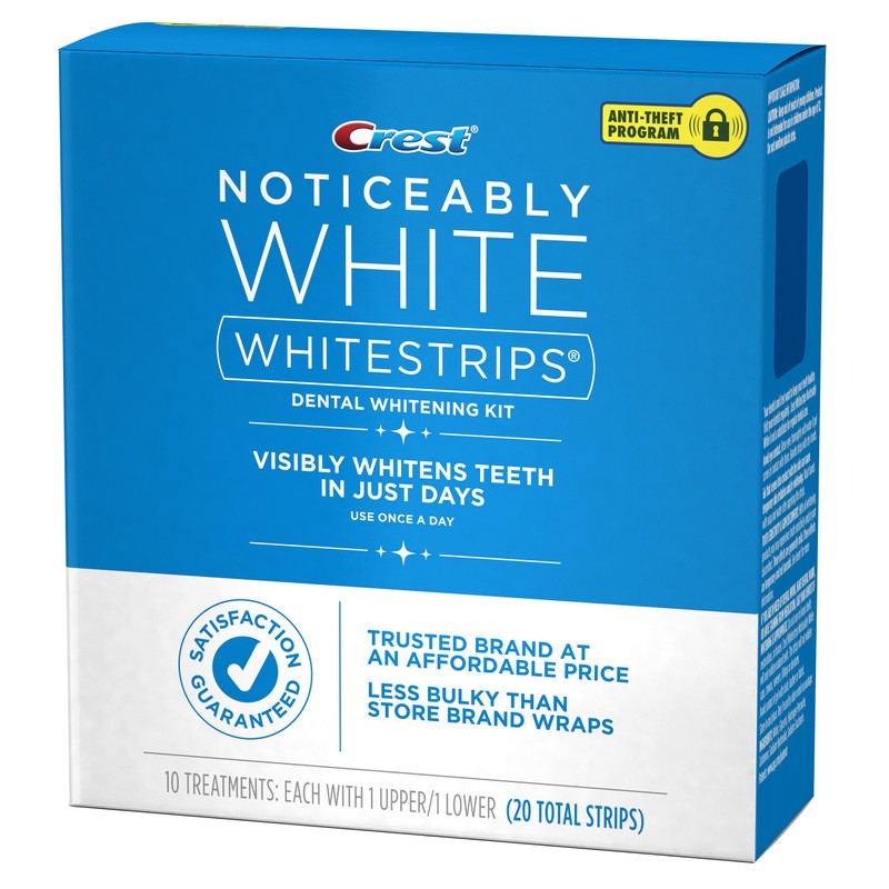 Crest 3D Whitestrips, Noticeably White, Teeth Whitening Strip Kit, 20