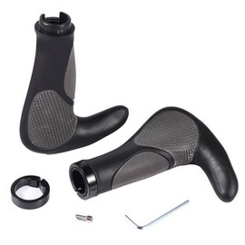 mamota Bicycle Grip, Cross Bike, Ergo Grip, Universal Use, Soft Rubber, Shock Absorption, Ergonomic, Durable, Fatigue, Universal, Easy Installation, Ergonomic (Long)