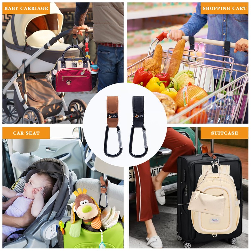 4 Pack Baby Stroller Hooks for Hanging | Multipurpose Stroller