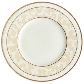 Villeroy und Boch - Ivoire Brotteller, kleiner Speiseteller mit Goldrändern und Ornamenten aus Premium Bone Porzellan, spülmaschinenfest, 180 mm
