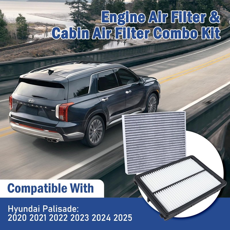 Engine Air Filter & Cabin Air Filter Combo Kit Compatible