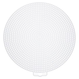 MECCANIXITY 5pcs 6" Plastic Mesh Canvas Sheet 13 Count Round Needlepoint Blank Canvas for Embroidery Knit Crochet Acrylic Yarn Crafting, White