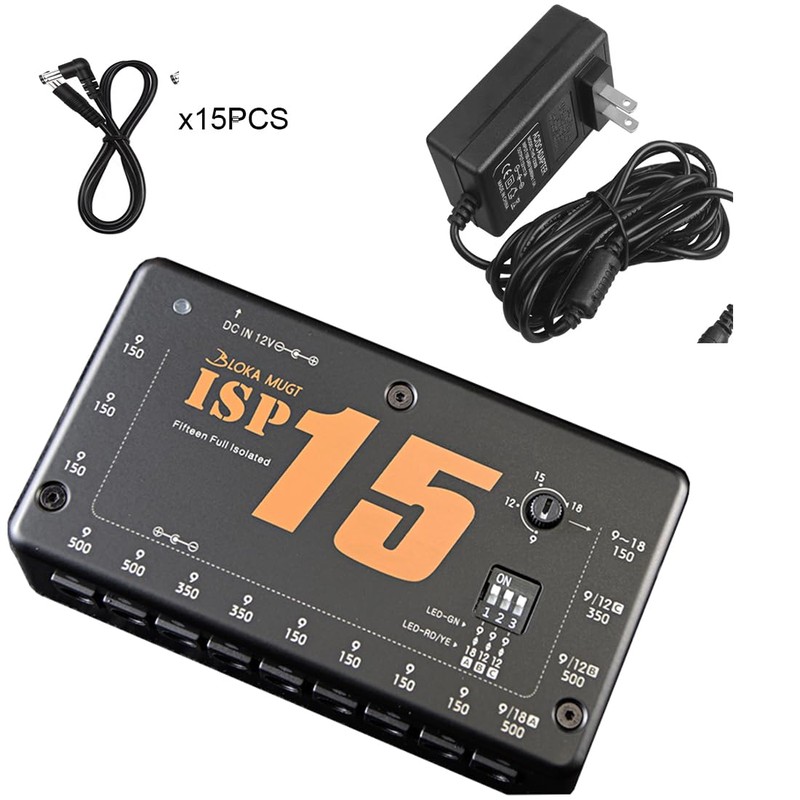 Truely Fully Isolated Guitar Pedal Power Supply, 15 DC Outputs,