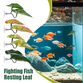 Betta Fish Leaf Hammock | Sleeping Leaf for Aquarium,Set of 4 Guppy Breeding Resting Habitats for Spawning, Fish Tank Decorations