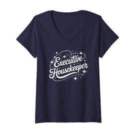 Womens Cute Executive Housekeeper Cleaning Team Housekeeping Scrub V-Neck T-Shirt