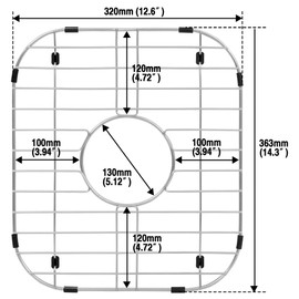 Zeesink Kitchen Sink Grid,12 5/8" X 14 5/16" Sink Protectors for Kitchen Sink,Stainless Steel Sink Grate with Center Drain