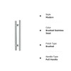 Canzak 32 inch Brushed Stainless Steel Pull Push Door Handles,