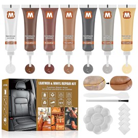 Miioto Leather Repair Kit, Leather Glue Repair Genuine Leather, Faux Leather Repair, Leather Repair for Scratches, Holes, Fading on Sofas, Car Seats, Jackets, Belts and More - 7 Colours