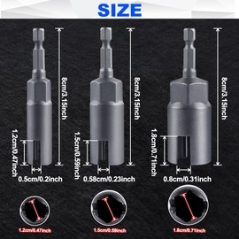 SPEEDWOX 3PCS Power Wing Nut Driver Set 12mm 15mm 18mm Wing Nut Driver Bit 1/4" Hex Shank Nut Driver Power Wing Nut Drill Bit Socket Tool Drive Kit For Hook Bolt Screws Installation, Wire Twisting