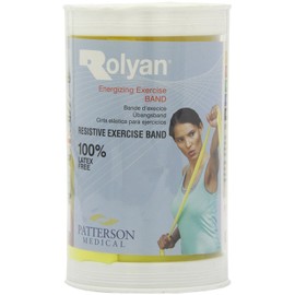 Rolyan Energizing Übungsbänder latexfrei, 5m, gelbes Licht, Gummiband für Oberkörper, Unterkörper, und Core-Übung, Physiotherapie, Pilates, Start Workouts & Rehab, Fitness Band