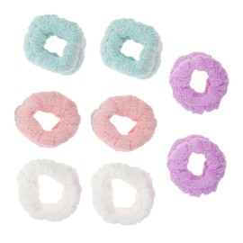 FOMIYES 4pairs Absorbent Wristbands for Face Washing Spa Wrist Washbands White Purple Green and Pink Comfortable Fleece Material for Women