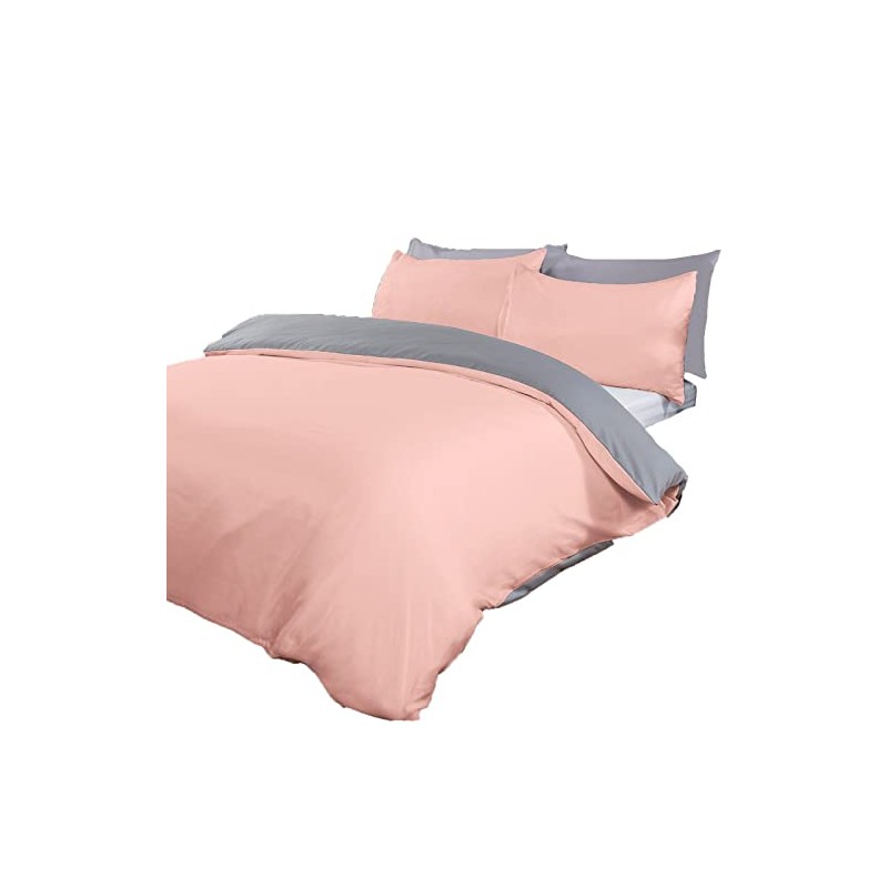 Brentfords Plain Dye Duvet Cover Quilt Bedding Set With Pillowcase,