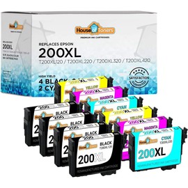 Houseoftoners Remanufactured for Epson 200XL Ink Cartridge High Yield Replacment for Epson 200XL Expression XP-200 XP-300 XP-310 XP-400 XP-410-10 Pack (Multicolor)