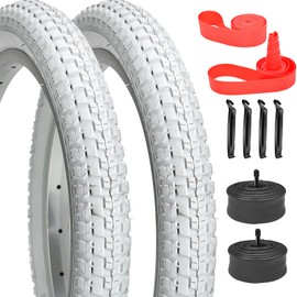 APEXRUN Kids Bike Tires 2-Pack Folding 20x2.125 inch Bicycle Tires and Pair Inner Tubes with 4 Tire Levers Replacement Set 20x2.125 inch Teenager Bike Tire Fits Most Kids Bikes