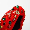 Jumwrit Christmas Tree Wide Top Knot Headband with Rhinestone for