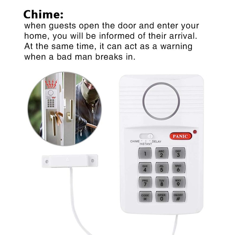 Door Alarm System 3 Settings Security Keypad with Panic Button
