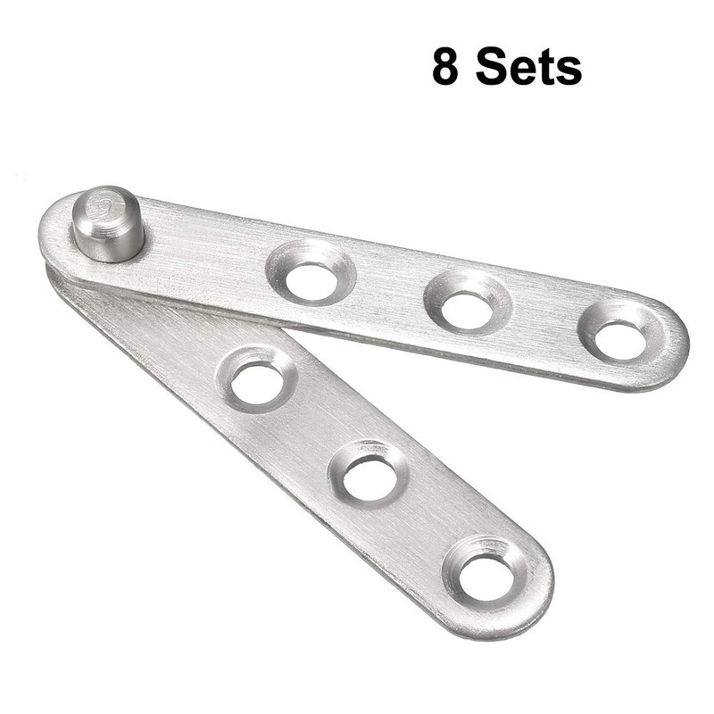 sourcing map 8 Sets Stainless Steel 360 Degree Rotating Door