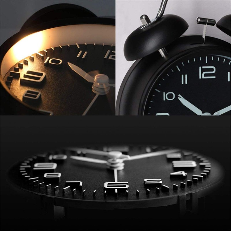 TXY Classical Twin Bell Alarm Clock for Bedroom with Stereoscopic