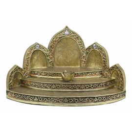 Golden Tibetan Buddhism Altar Shrine Miniature Display With Lotus Incense Holder