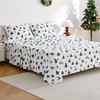 Viviland Plush Christmas Holiday Micro Fleece Queen Bed Sheet Set,