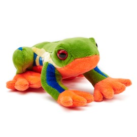 Zappi Co 100% Recycled Plush Tree Frog Toy (15cm Length) Stuffed Soft Cuddly Eco Friendly animals Collection For New Born Child First kid