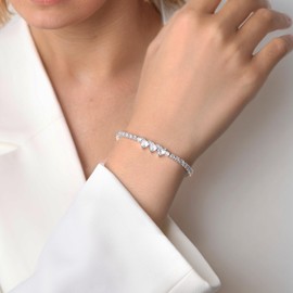 MsRosy Birthday Bracelets for Women Adjustable Bracelet With Crystal and Cubic Zirconia Gifts for 16th 18th 21st 30th 40th 50th 60th Birthday (30th Birthday - White)