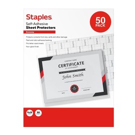 Staples Plastic Sleeve, 9" x 12", Clear, 50/Pack (ST63083)