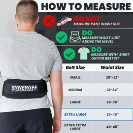 Synergee Weightlifting Belt, Olympic Lifting, Dynamic Workouts, Weight Belt for Men and Women, 5 inch, Back Support for Lifting - X-Large