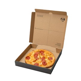 Restaurantware Eco Pie 16.1 x 1.7 Inch Pizza Boxes 50 Corrugated Pizza Delivery Boxes - Repurpose As Plates Sturdy Kraft And Black Paper Take Out Boxes Greaseproof Disposable