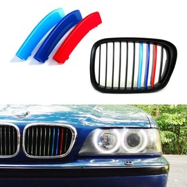 Lanyun Grill Stripes M Colors Grille Insert Trims Decorate for 95-03 E39 5 Series w/ 10-Beam Grill