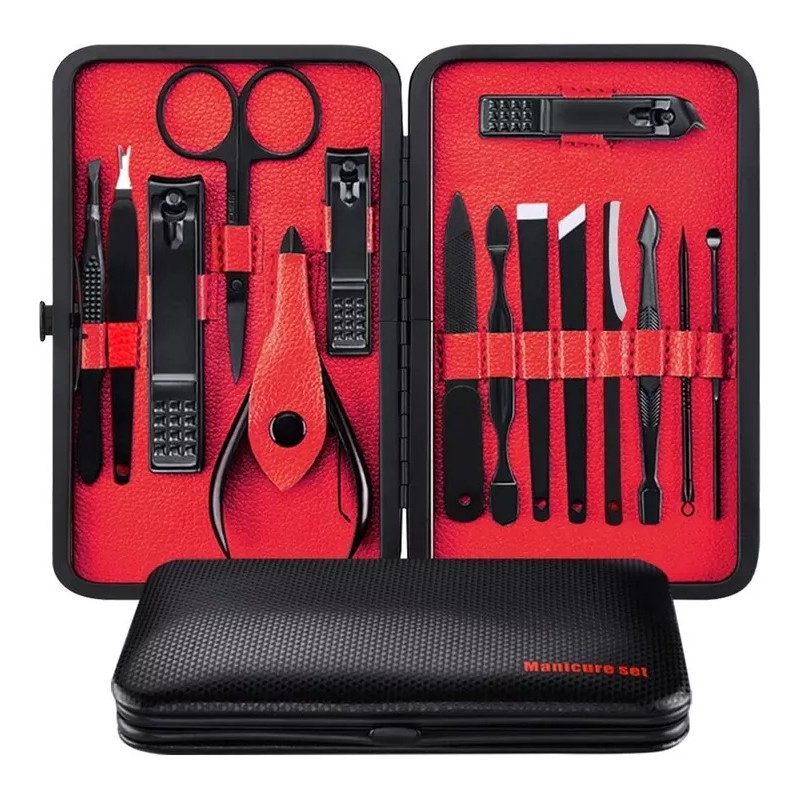 SALN Set De Cortaúñas Manicura Pedicura Hombre Acero Con Estuche