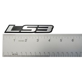 ERPART LS3 Embossed Silver on Black Real Aluminum Auto Emblem Badge Nameplate Compatible with GM General Motors Chevy Corvette Camaro SS Pontiac G8 GXP Holden