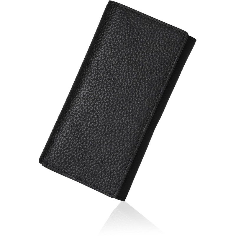 LS LASIEM Men's Long Wallet, Thin, Compact, Black