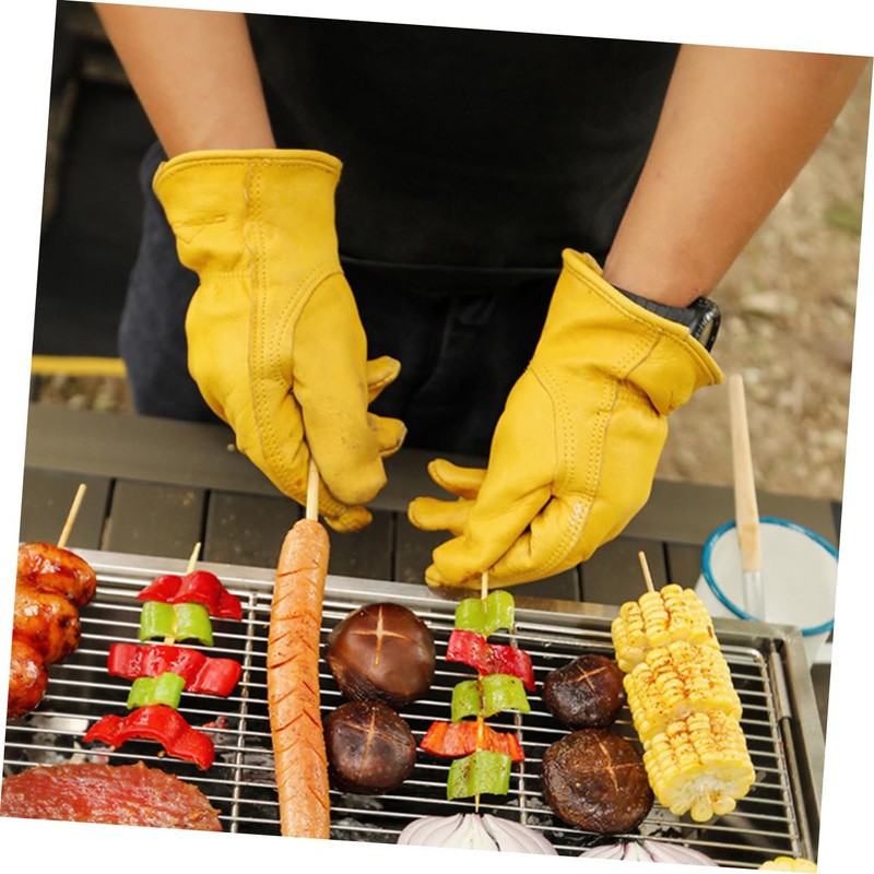 jojofuny 1pair Outdoor Heat Insulation Bbq Gloves for Grilling Warm