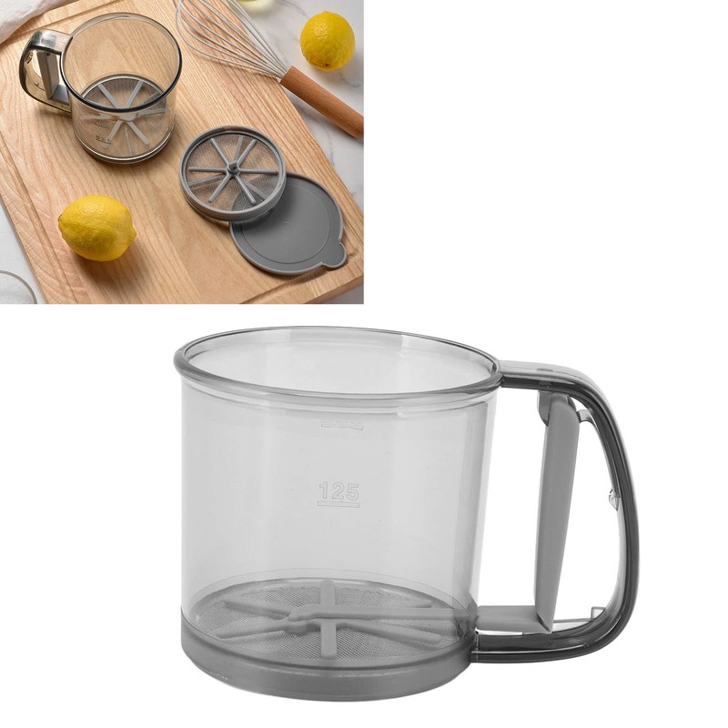 Jeanoko Baking Sifter Cup, Handheld Flour Sifter Uniform Sieve Holes