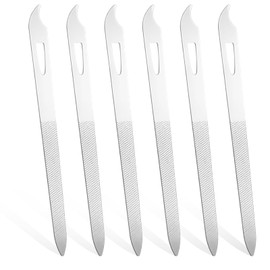 6PCS Metal Fingernail File, Double Sided Metal Nail File, Durable Thin Stainless Steel Nail Files for Filing Polishing, Manicure Pedicure Toenails Gentle Care Tools