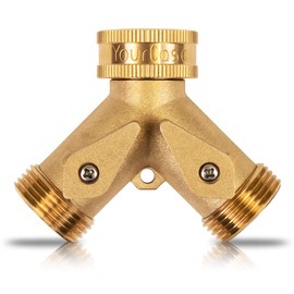 YourCasa Water Distributor Y Splitter 3/4 Inch Brass - Water Distributor 2-Way - Water Connection Distributor - Hose Connection Tap (without Quick Coupling)