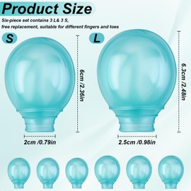 6Pcs Waterproof Toe & Finger Cover,Reusable Silicone Finger tip Protectors for Nail Care, Chapping and Wound Relief - Soft and Comfortable for Bathing, Gardening and Everyday Use (3 Large 3 Small)