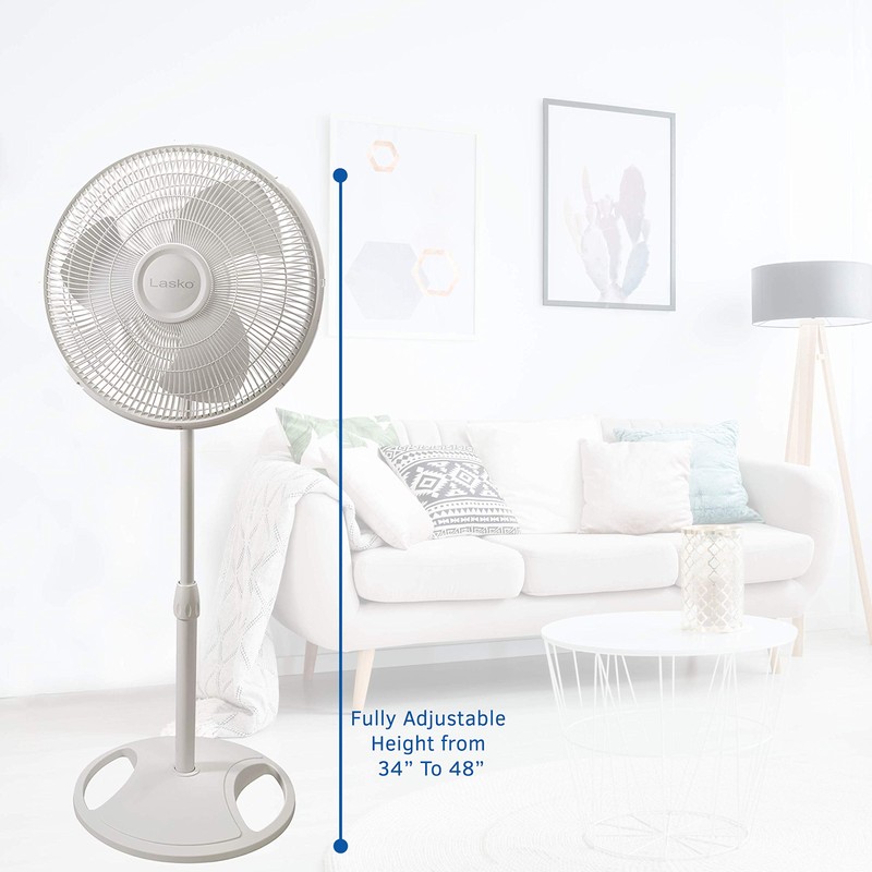 Lasko 2520 Oscillating Stand Fan,White 16 Inch