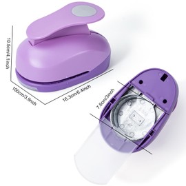Katfort 3 Inch Circle Punch, Craft Hole Punch Shapes, Circle Punches for Paper Crafts, Cardstock, Brand Label, Gift Wrapping, Greeting Cards and Scrapbooks,Purple