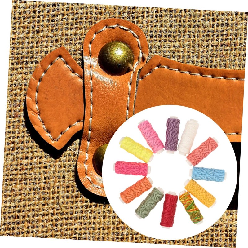 OSALADI 12 Rolls Waxed String for Crafts Sewing Waxed Threads