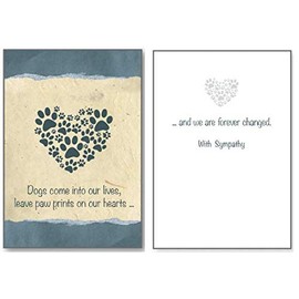 Dogs Come Into Our Lives, Leave Paw Prints on Our Hearts - Thinking of You - Death Loss of Pet Sympathy Card