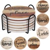 Adorever Coasters for Drinks Absorbent with Holder, 6 Pcs Ceramic