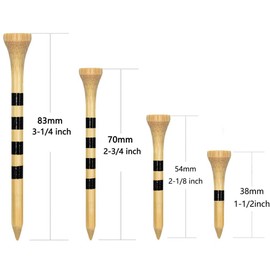 Zivisk Wooden Golf Tees 1-1/2 inch 100 Count, 1.5" Short Golf Wood Bamboo Tees(Natural Color,38mm)